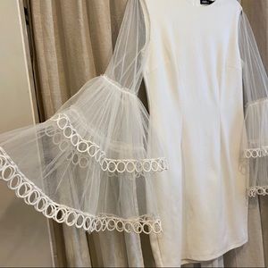 White bell sleeve dress